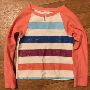 Fabkids textured glitter stripe sweatshirt size sm